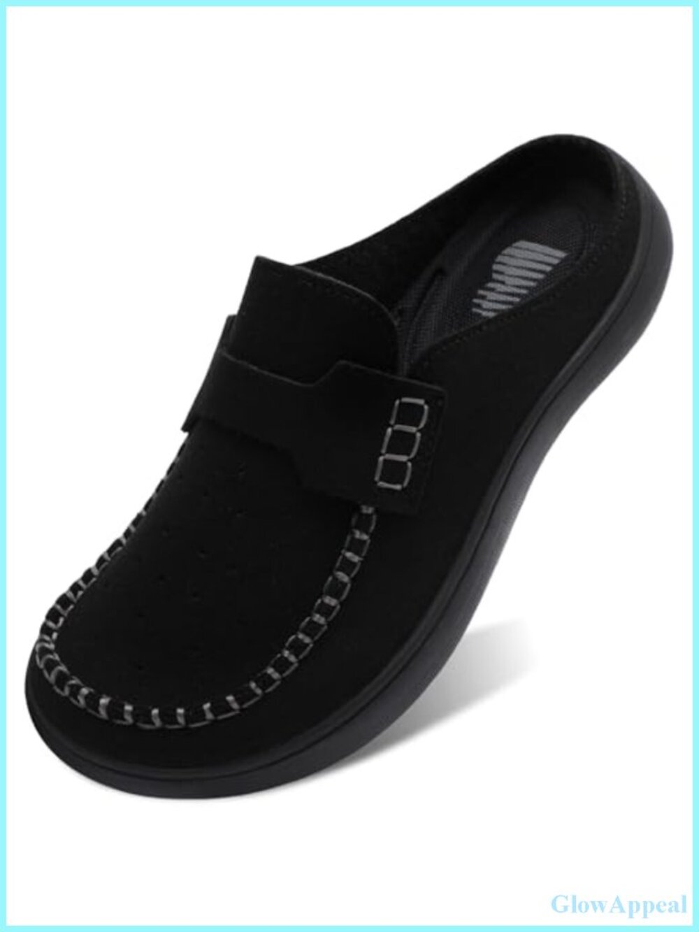 Suede Mules Clogs Wide Toe Box Slip On Nurse Work Garden Shoes Non-slip Rubber